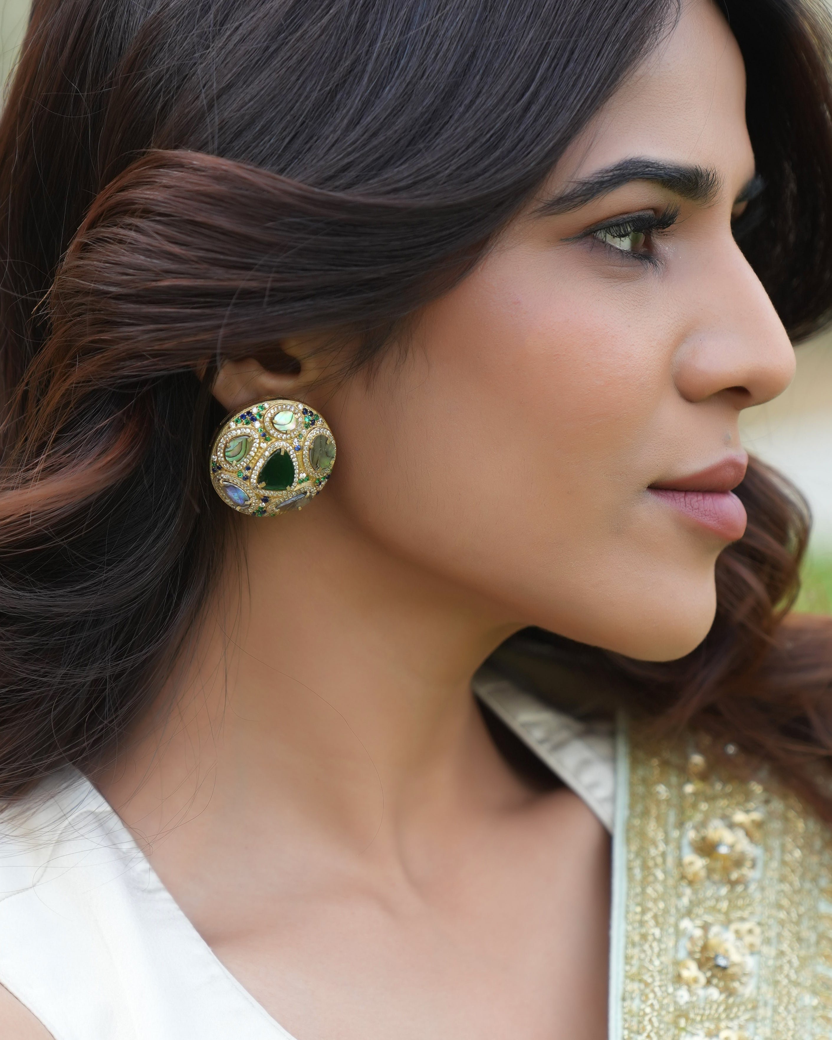 Silver_Polki_Stud_Earrings